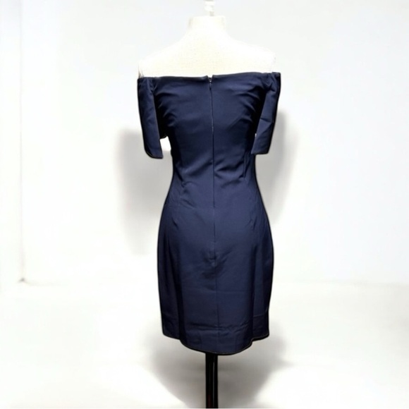 MARINA Navy Off-Shoulder Mini Dress - Picture 5 of 11